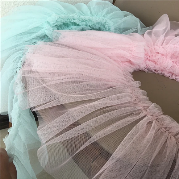 5 ярдов/лот 3 вида цветов шифон оборки кружево обрезки ткани платье юбка куклы