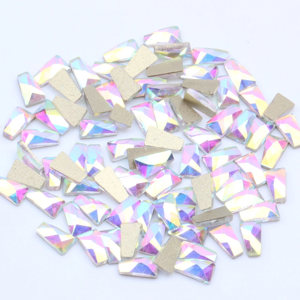 20 штук кристалл AB маникюр ногтей аксессуары в форме трапеции прямоугольная
