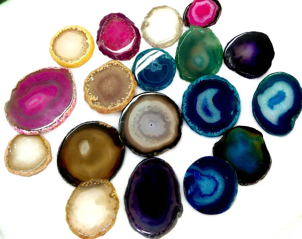 5 шт. агат ломтики кабошоны наскальный посадочные карточки Craft 40-60 мм (2 &quot) оптовая