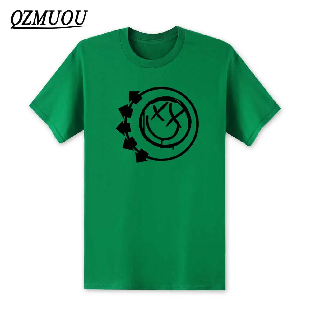 Green2 Новинка, модные футболки Blink 182 со смайликом в стиле панк-рок-ролл, футболка с поп-музыкой, мужские повседневные хлопковые футболки с круглым вырезом, размер XS-XXL - Цвет: Green2