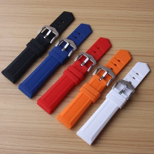 Ремешок силиконовый для наручных часов, резиновый сменный Браслет для брендовых часов, браслетов, инструментов, 23 мм, 24 мм, 26 мм, 28 мм, черный, оранжевый, красный, синий, белый