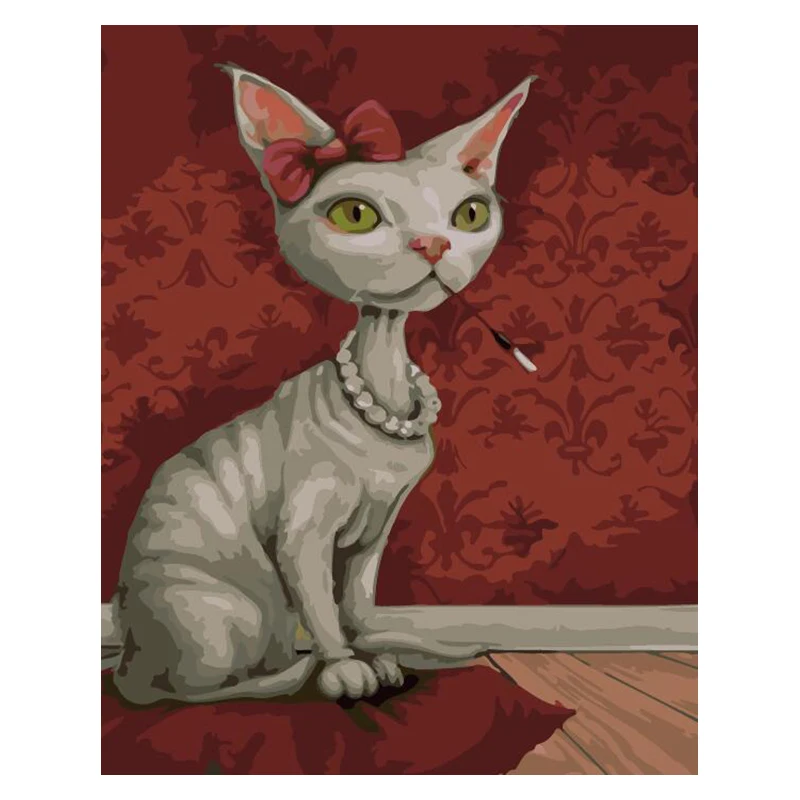 Ms Cat DIY Краска по номерам инструменты Холст Красивая краска Сюрприз подарок