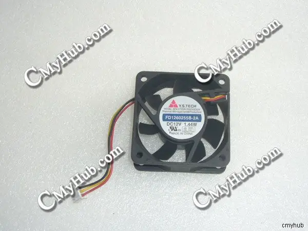 Натуральная для Y. S. TECH FD1260255B 2A DC12V 1,44 W 3pin 3 провода 6025 60X60X25 MM вентилятор охлаждения