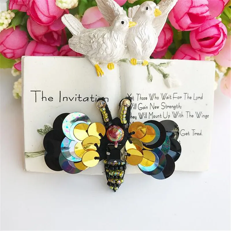 6 шт./лот маленькие изысканные блестки Стрекоза патчи для одежды Пришивание на