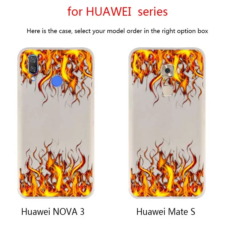 Чехлы с рисунком огня и дыма для телефонов Huawei Mate 30 20 10 Lite Pro Мягкий силиконовый
