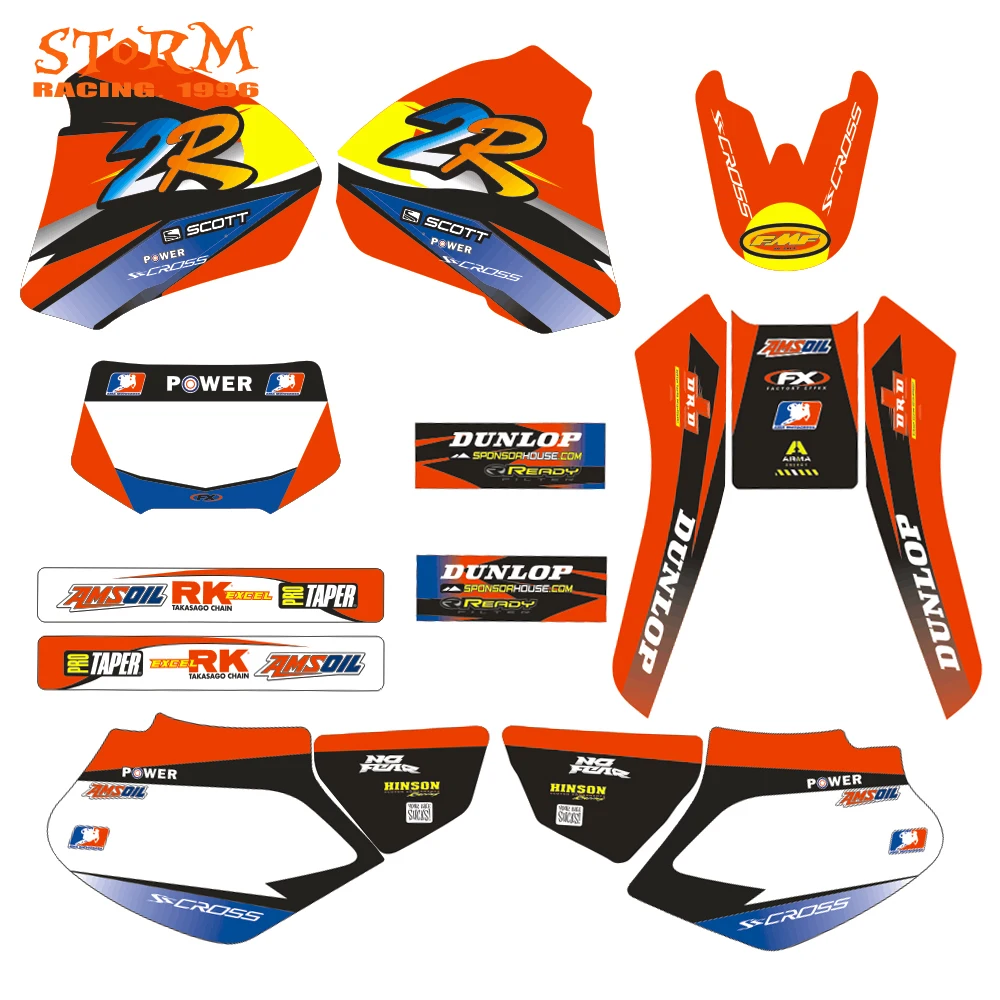 

Motorcycle Decals Graphics With Matching Backgounds Customize Motorbike Stickers Kits For HONDA XR250 XR400 1998 1999 2000-2004