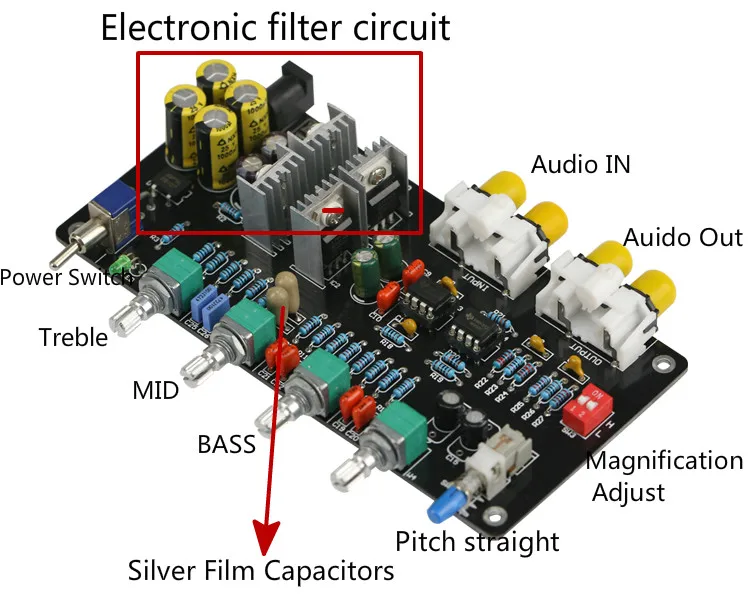 GHXAMP Kits Preamplifier Tone audio board NE5532 Preamp HIFI Pre-amp Baord Treble, MID, Bass Volume Control Filter Circuit