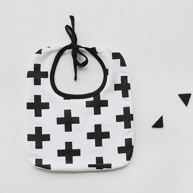 Детский хлопковый нагрудник Слюнявчик с геометрическим