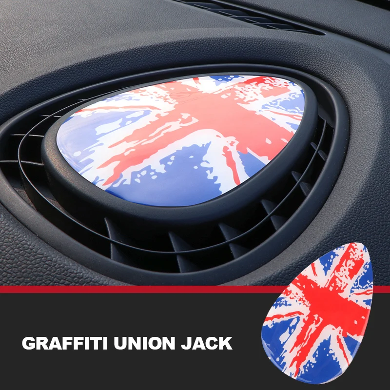 Graffiti union jack Юнион Джек центр воздуха на выходе 3D Специальный защитный чехол наклейка для MINI COOPER F54 F55 F56 Clubman интерьерные аксессуары - Название цвета: Graffiti union jack