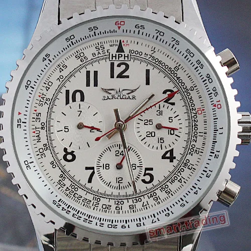 Classique Авиатор acier inoxydable complet De Luxe calendrier Дата Jour Affichage emballage Кадо Hommes Montre mecanique