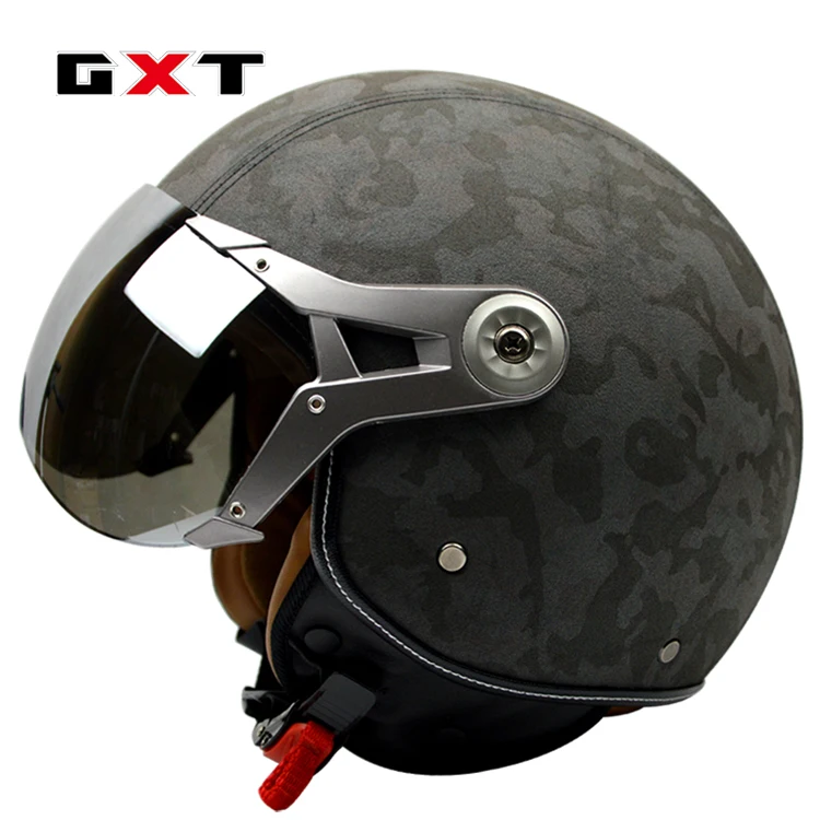 GXT шлем Vespa мотоциклетный шлем в стиле ретро шлем moto 3/4 с открытым лицом moto cross шлем козырек Лисий мотокросс