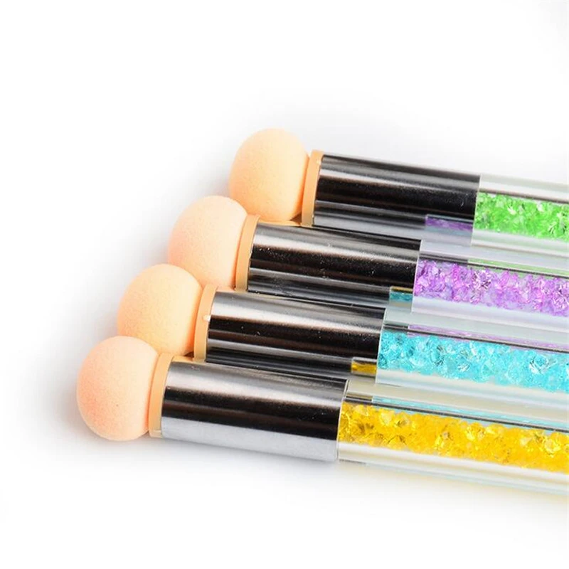 Двухсторонний УФ-гель для дизайна ногтей кисть с цветным градиентом + 4 губчатых