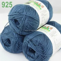lot of 3 skeins super soft natural bamboo cotton knitting yarn steel blue 925
