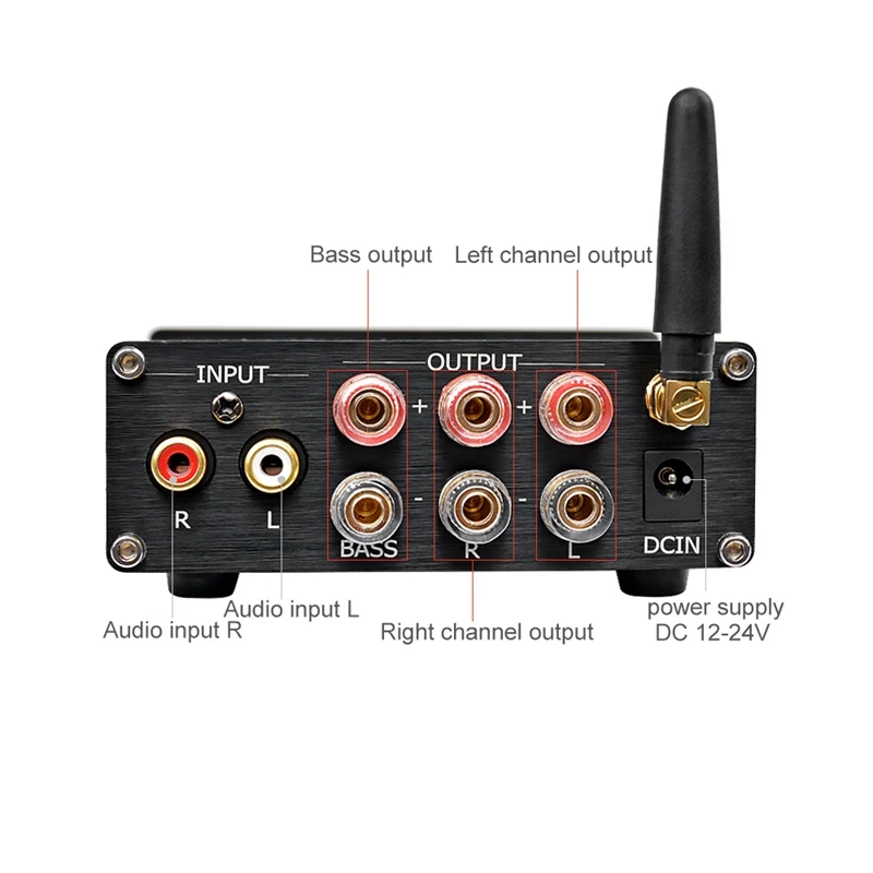 Bluetooth 4.2 Subwoofer Audio Amplifier 100W Hifi Stereo Tpa3116 Digital 2.1 Channel Desktop Power Amp 50Wx2 | Электроника