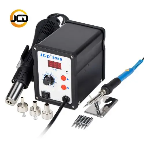 JCD858D паяльная станция с горячим воздухом, 220 В/110 В, 700 Вт, фена, Электрический паяльник, качественный набор, сделай сам и SMD, переделка - Цвет: 858D-iron