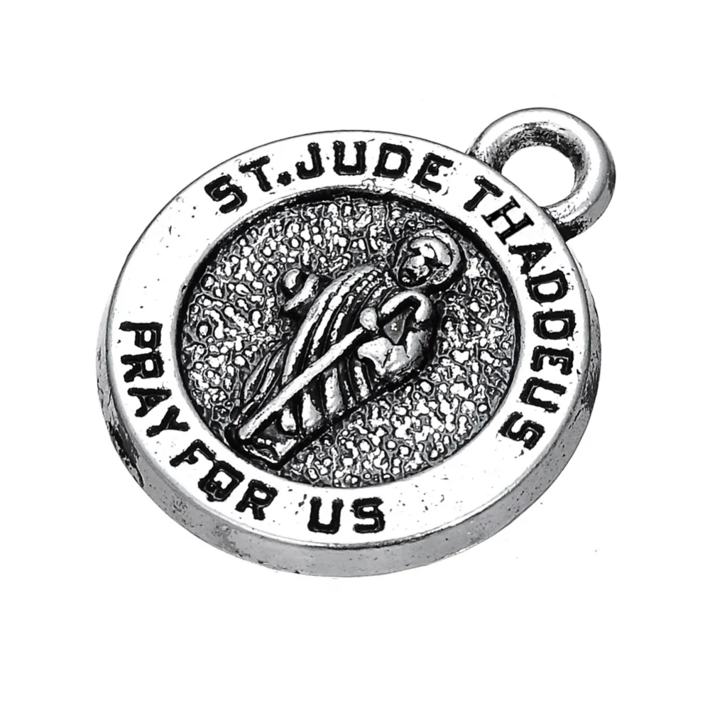 My shape 20PCS St Saint Jude Thaddeus Culture metal charm|metal charms|saint judecharm charm |