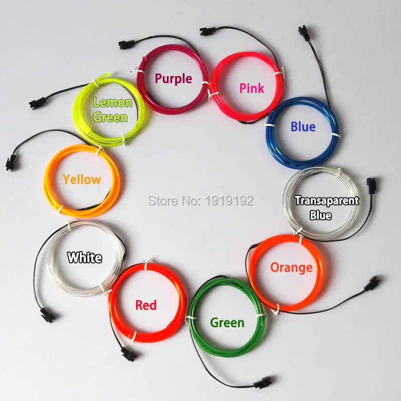 High quality 10Meters 3.2mm 10 color EL Wire Tube Rope Flexible LED Neon Light House Party Decoration by AC220V Flashing Driver | Дом и сад