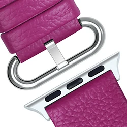 Ярко-розовый 15 цветов Натуральная кожа для apple watch полосы серии 5/4/3/2/1, ремешки наручных часов iWatch, ремешок для apple watch, длина-44 мм, 40 мм, 42 мм, 38 мм - Цвет ремешка: Ярко-розовый