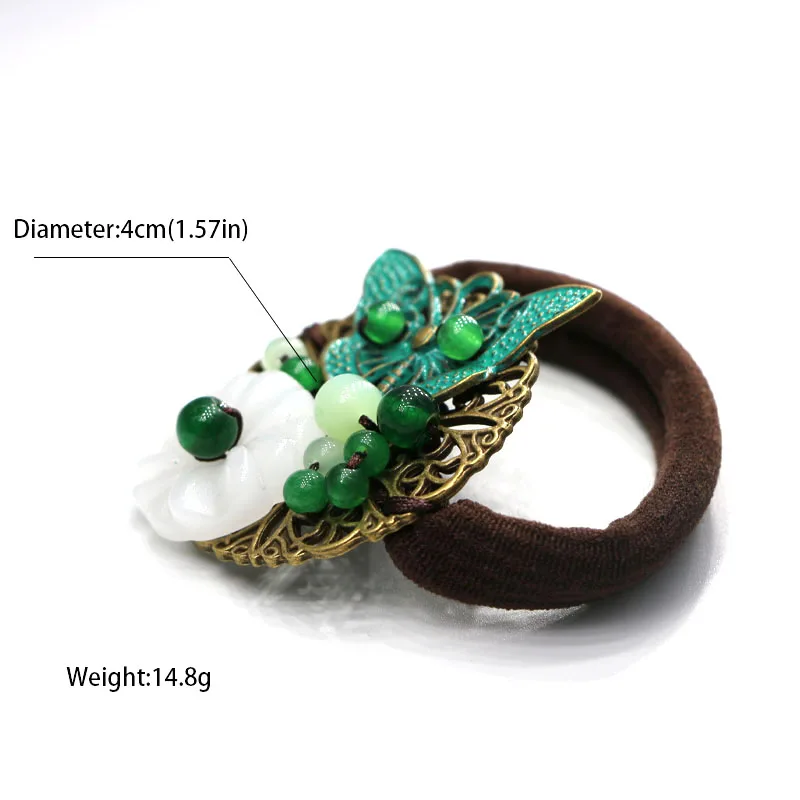 Женская резинка для волос в этническом стиле украшение из сплава зеленого цвета