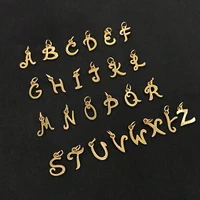stainless steel cut out gold color alphabet charms diy initials from a z alphabets pendant with jump ring accessories