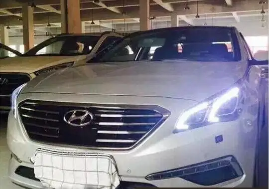 2pcs Car Styling for Hyundai 9th Sonata Headlights 2011~2014/2015~2017 Headlight Bi Xenon Lens hi lo Parking Fog Lamp - купить по