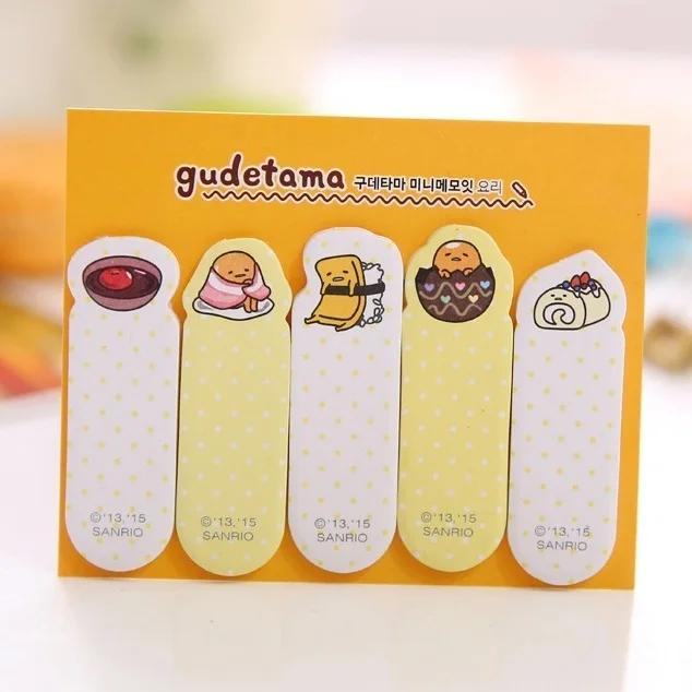 1 шт. милый креативный мультфильм Gudetama ленивое яйцо самоклеющиеся блокноты для заметок стикеры почтовые закладки школьные офисные принадлежности - Цвет: B
