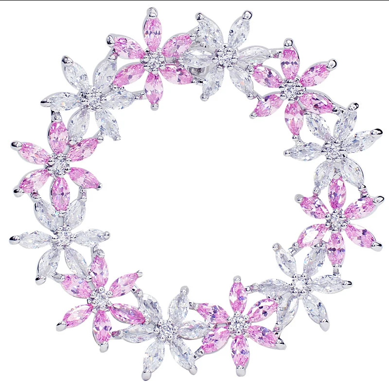 

ASNORA Fashion Flower powder comes for women perfect rhinestone crystal hijab pin and brooch