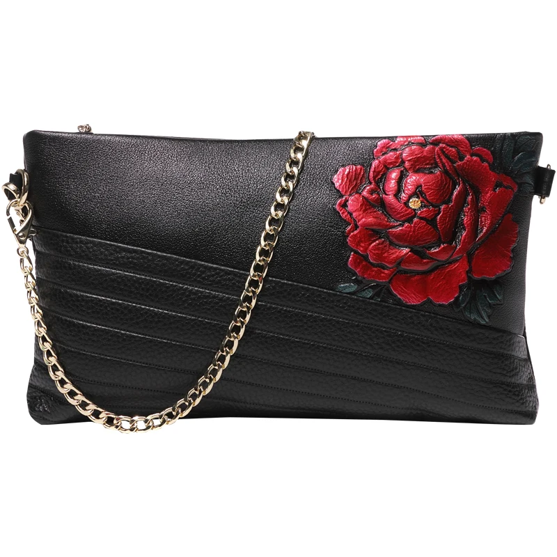 Винтаж пион конверт сумка на молнии вечерние клатчи леди сцепления Кошелек