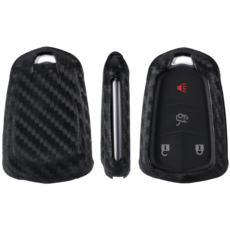 Чехол для смарт-ключей 3 4 5 6 кнопок углеродное волокно Cadillac ATS CT6 CTS DTS XT5 Escalade ESV SRX STS