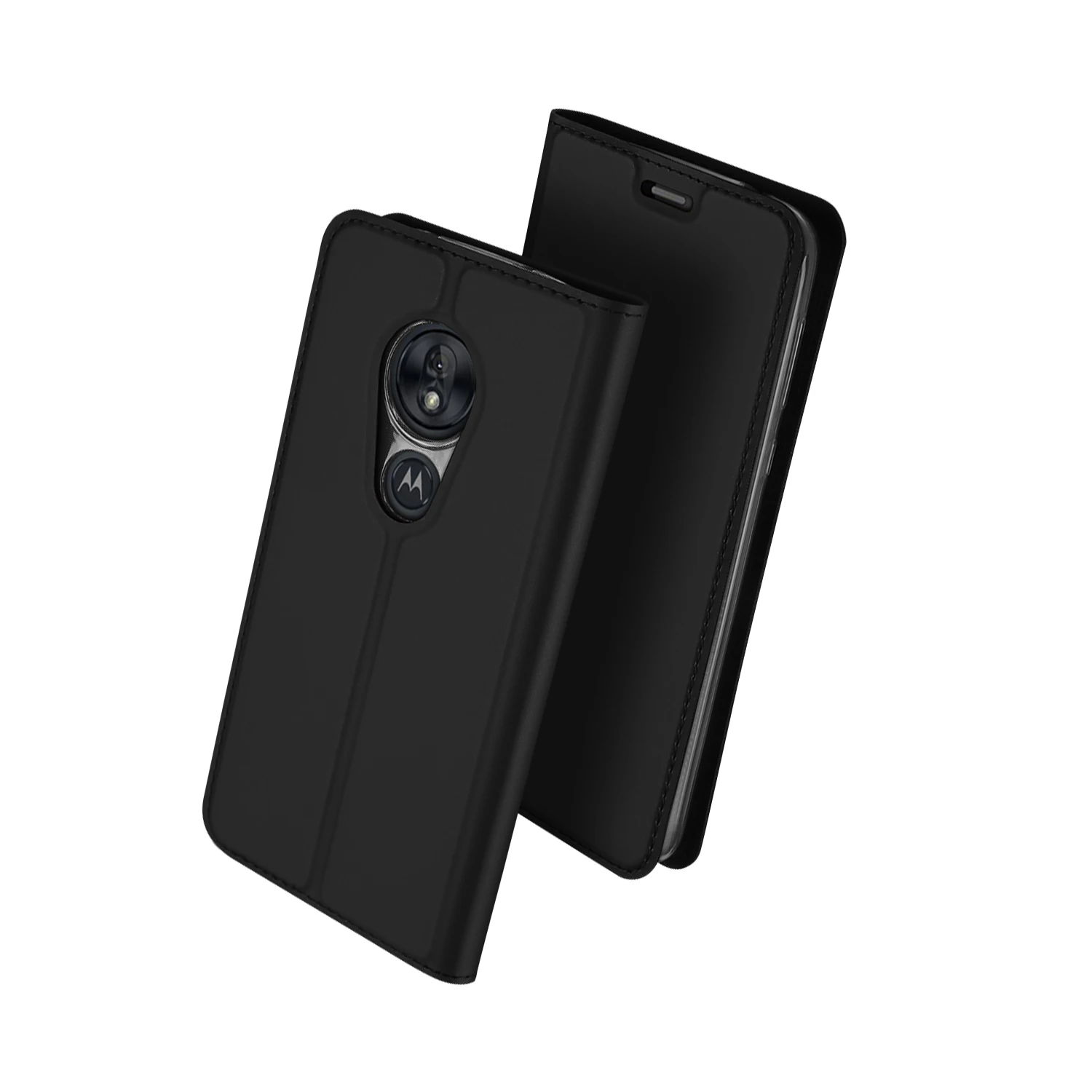Роскошный Флип PU кожаный бумажник-книжка чехол для Motorola Moto G7 power чехол Moto G7 power телефон Сумки Чехол Coque Hoesjes 6,2 дюймов - Цвет: Черный