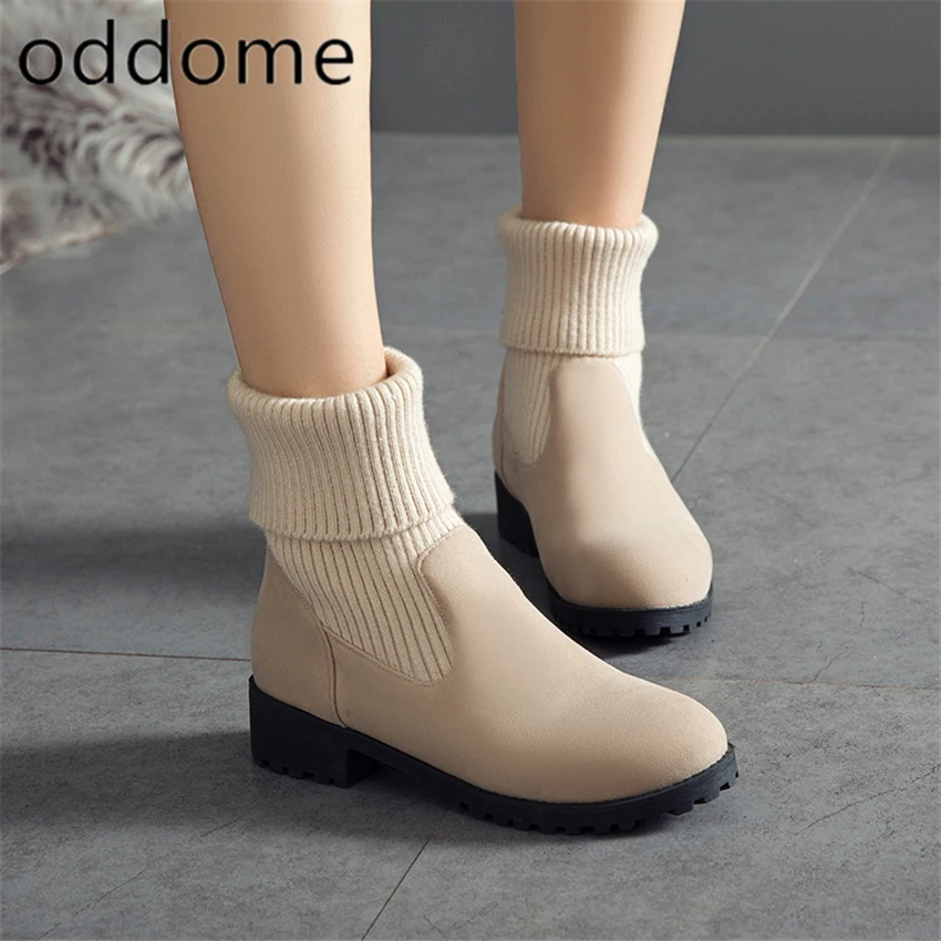 Зимние сапоги Botas Mujer 2018 Новые женские ботинки модная обувь из флока на высоком
