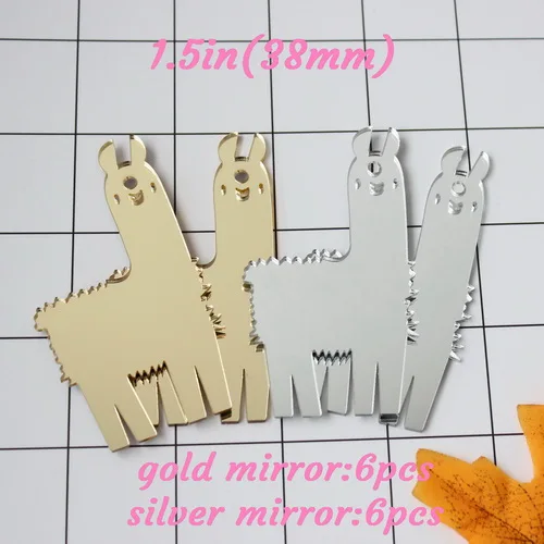 1.5in mirror -12pcs 38 мм/76 мм Llama акриловые прозрачные пустые/мат/зеркало/белый черный розовый Альпака брелки вечерние украшения "-AC1496 - Цвет: 1.5in mirror -12pcs