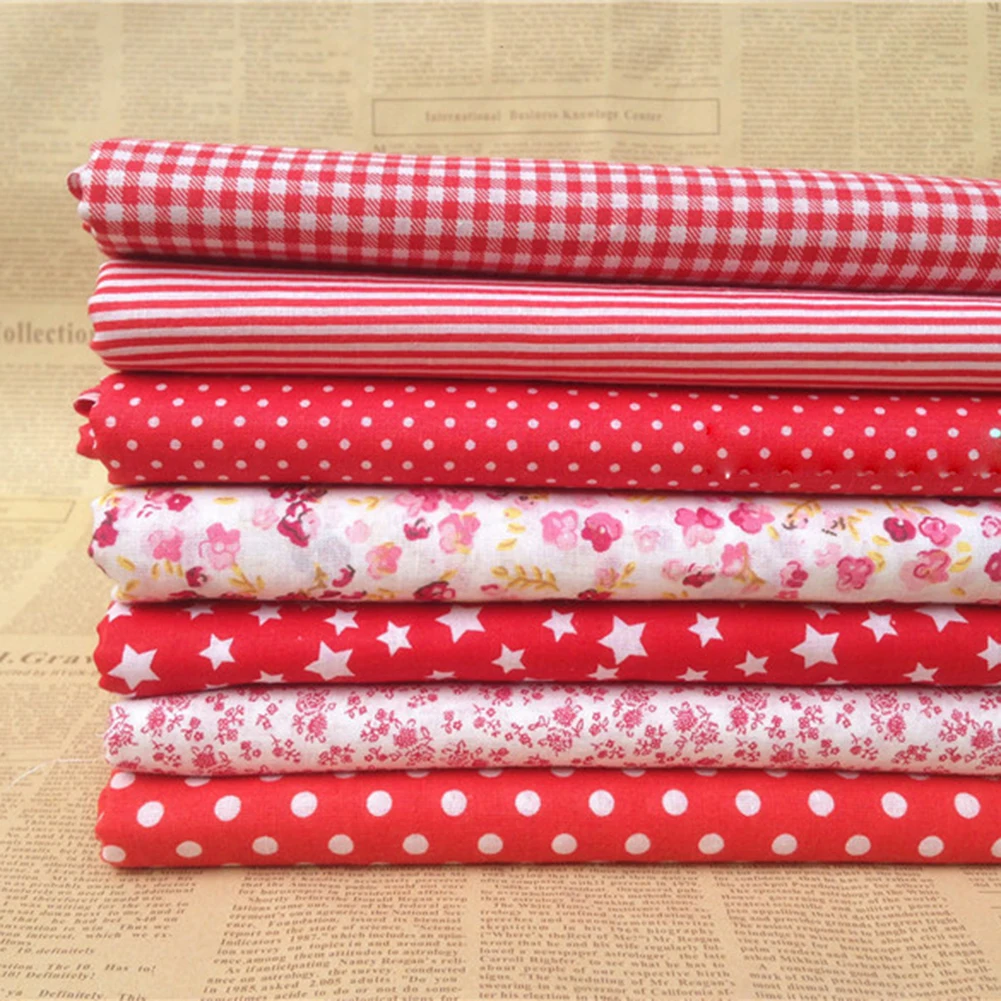 7 шт./компл. хлопковая ткань с цветочным принтом Лоскутная Ткань сделай сам