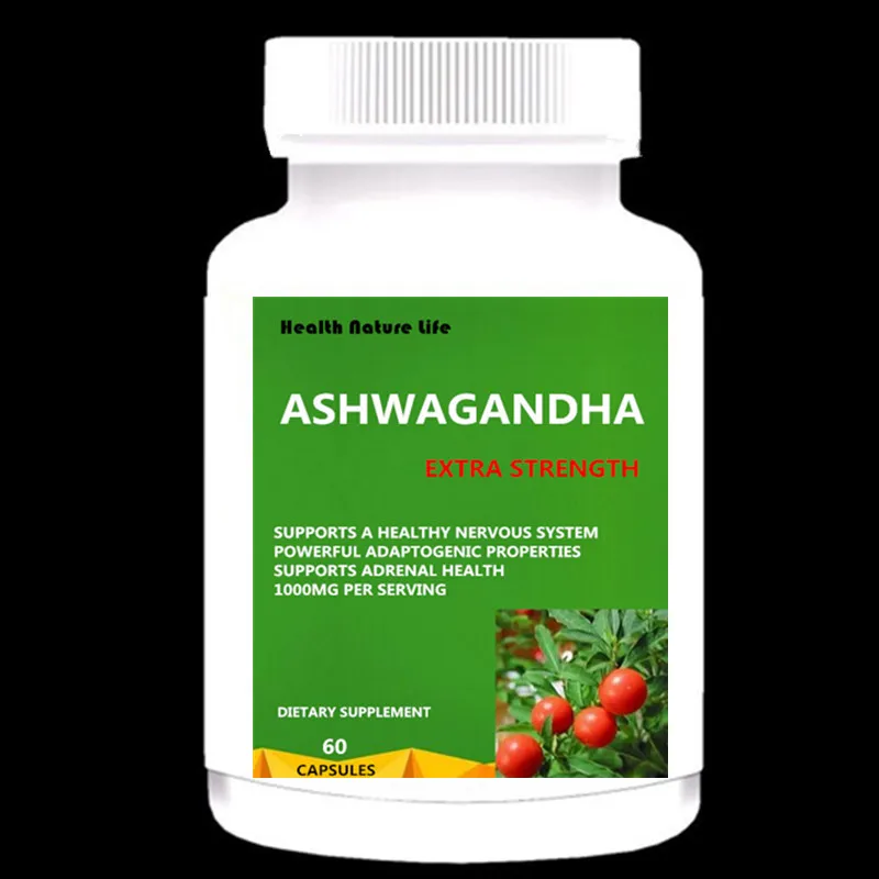 Органический Ashwagandha 1000 мг-добавка для снятия стресса, поддержки тревоги и настроения-экстракт черного перца