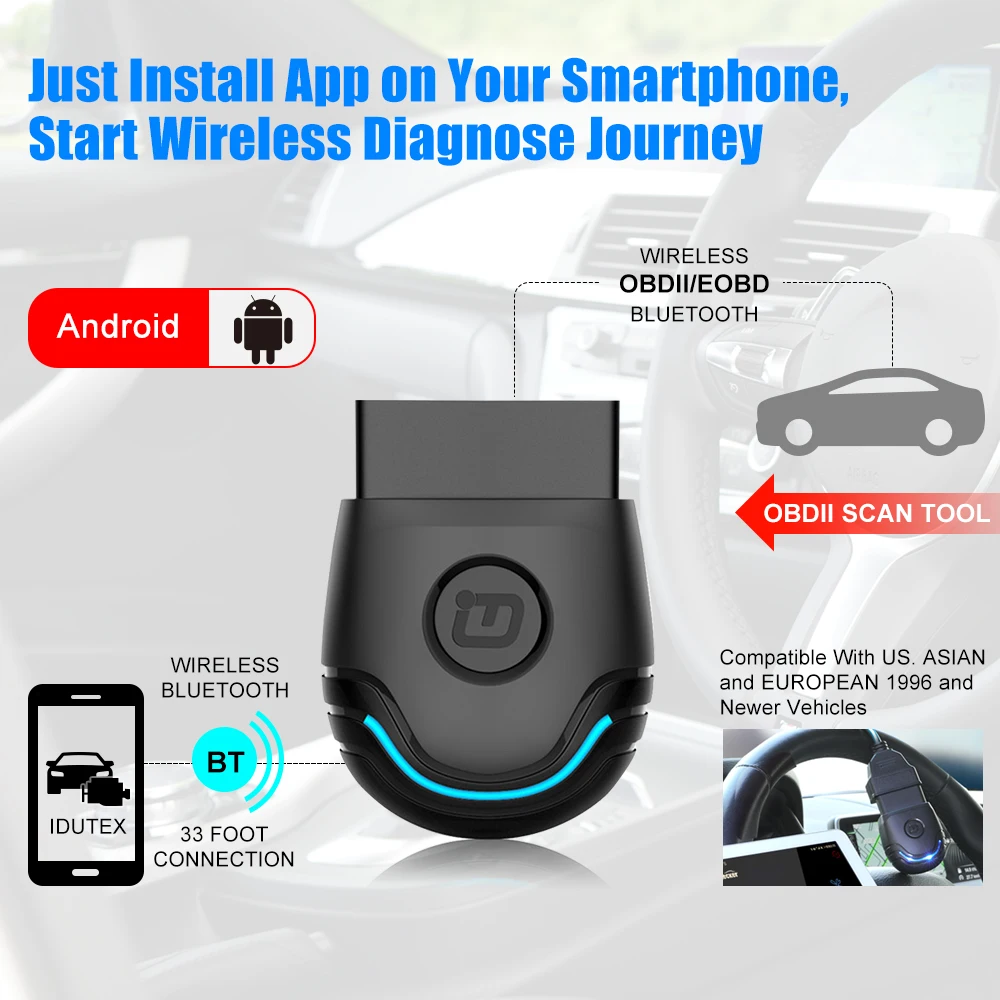Автомобильный сканер Vpecker PU 600 OBD2 с полной системой Bluetooth ABS SRS EPB DPF Сброс масла OBD ODB2