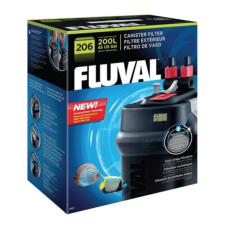 10 Вт 780L/ч Fluval 206 Внешний Аквариум канистра фильтр с бесплатной Медиа набор для