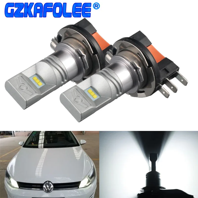 

GZKAFOLEE 6000K White Powered LED H15 LED Light For Audi BMW Mercedes Volkswagen VW Car led Headlight Bulbs High beam DRLights