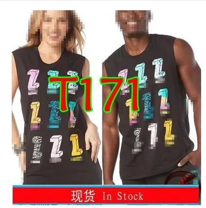 Unisex T171 black Хлопковая одежда для фитнеса zum, женская футболка унисекс T171 - Цвет: Unisex T171 black