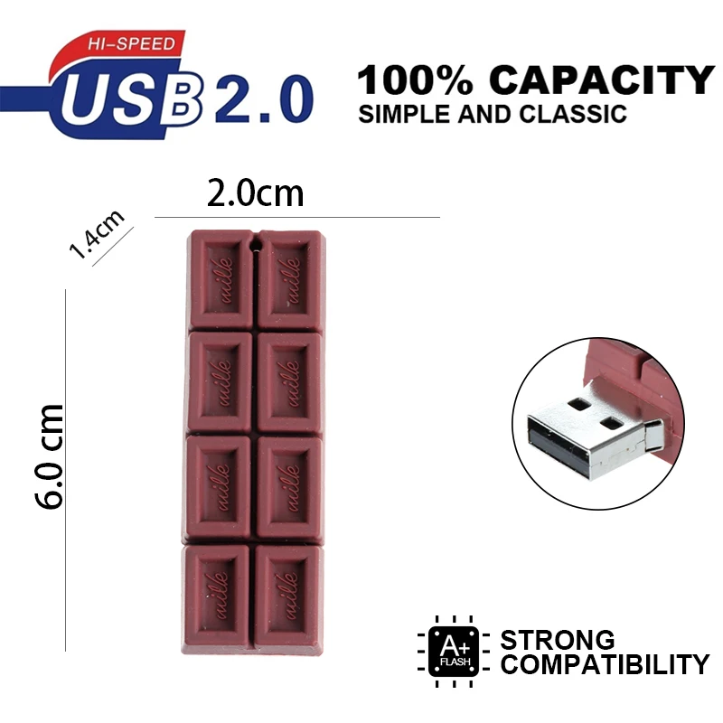Usb флеш накопитель Miniseas Chocolate 4 ГБ/16 ГБ/8 ГБ/32 ГБ/64 Гб/128 ГБ usb карта памяти высокое