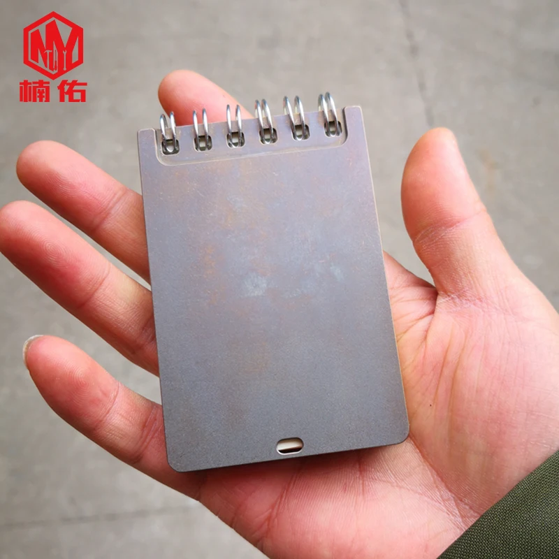 

1PC Military Titanium Alloy Mini Notepad Notebook Business Stationery Conference Record Office Supplies EDC Outdoor Pocket Tool