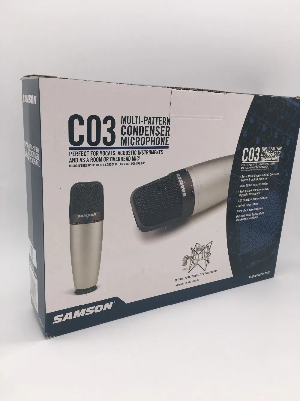 SAMSON C03 с большой диафрагмой мульти-шаблон Студийный конденсаторный микрофон с поворотной подставкой крепление и чехол для переноски для записи звука