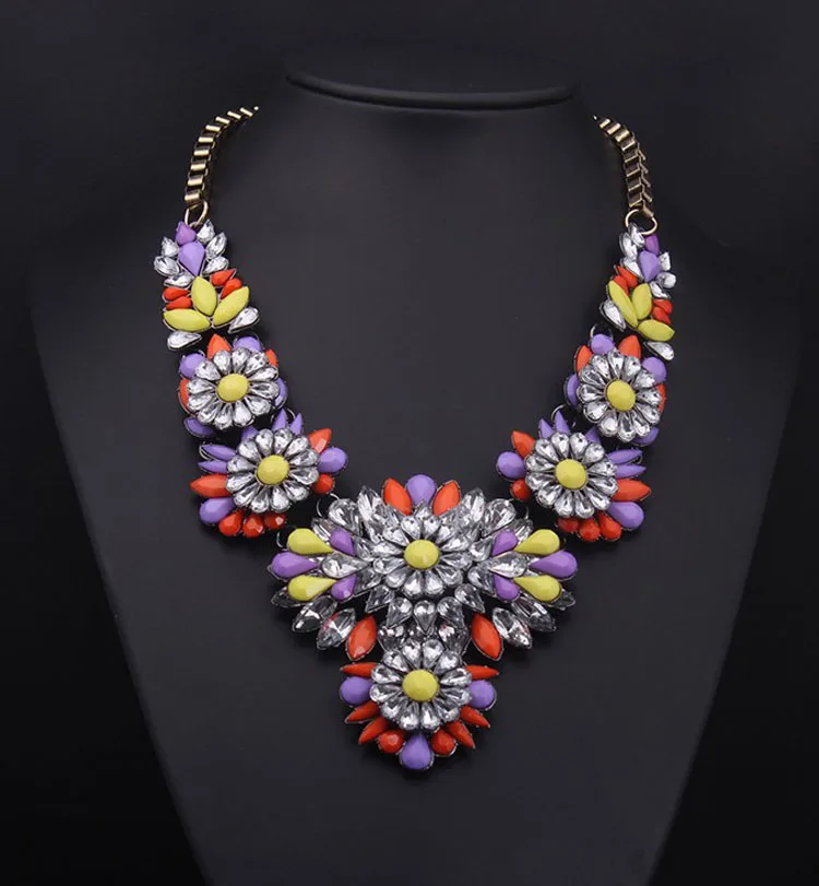 Wholesale shourouk Chain chunky necklace Choker statement necklaces pendants fashion flower Necklace 2014 women Christmas gift | Украшения