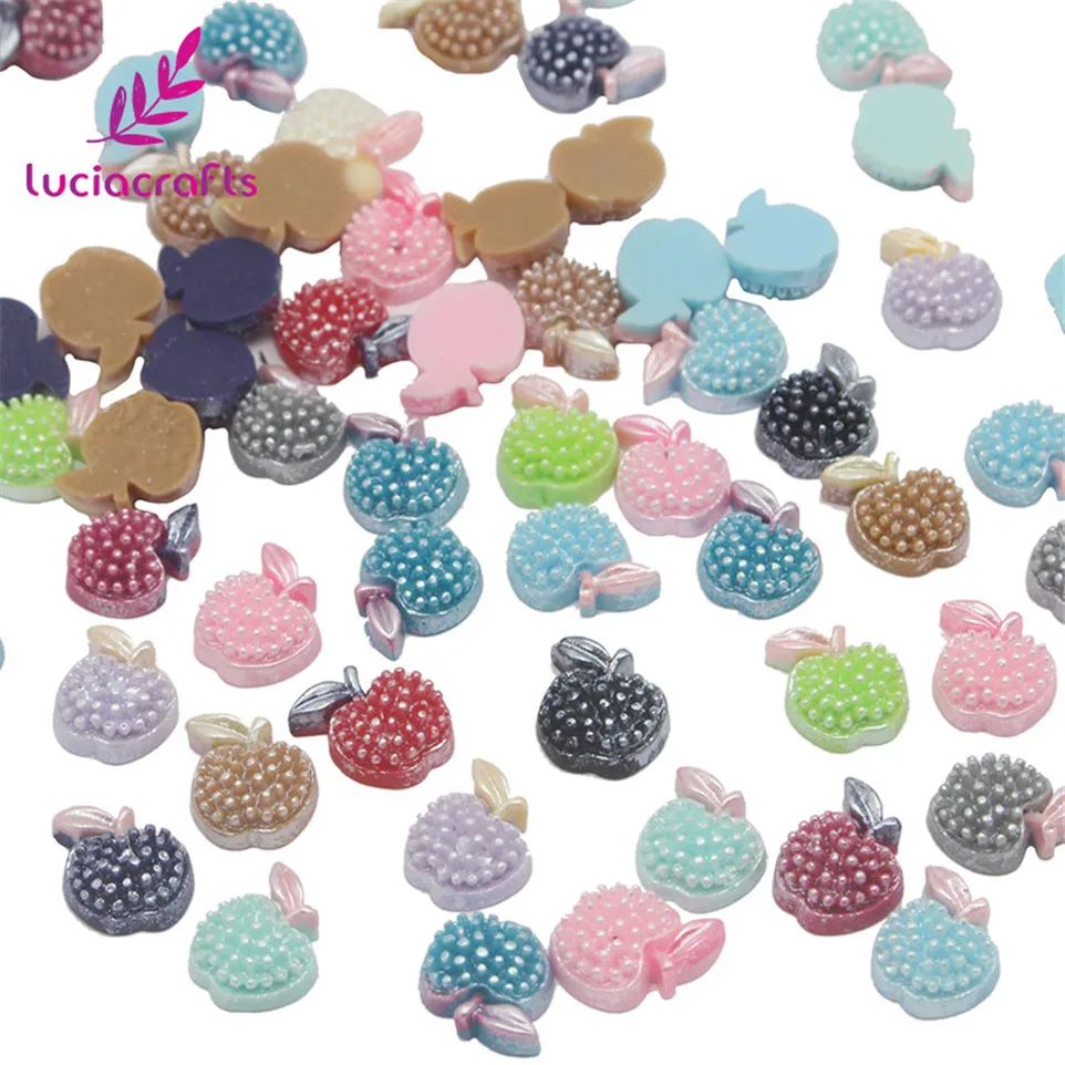 Lucia crafts 50 шт./лот 10-14 мм случайная Смешанная форма плоская задняя смола в огранке Кабошон DIY телефон декоративные материалы для скрапбукинга F0613