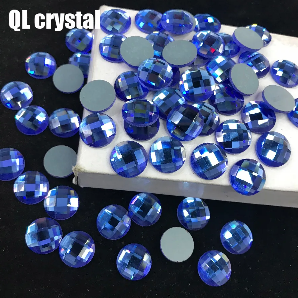 QL кристаллические 14 мм Популярные DIY одежды Обувные сумки клей на плоских спинах