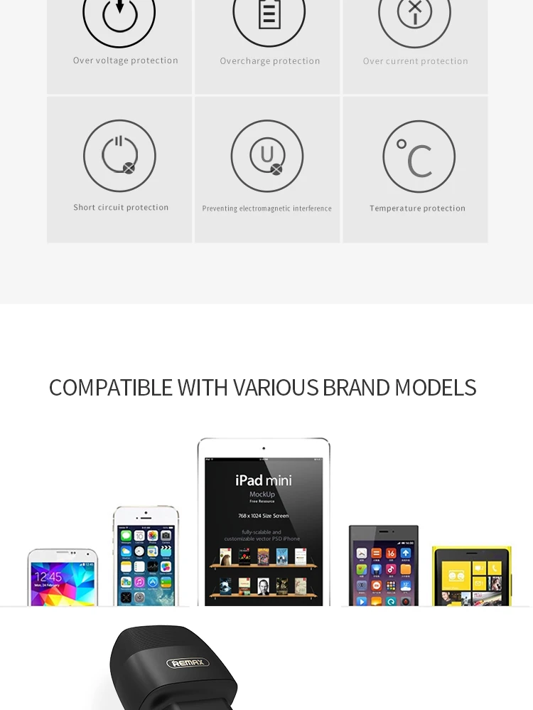 Зарядное устройство remax Flinc 2 USB для iPhone Xs max XR X 8 7 6 8s 7s 6s plus 5 5S SE iPad air 2 mini Быстрая зарядка 2.1A адаптер