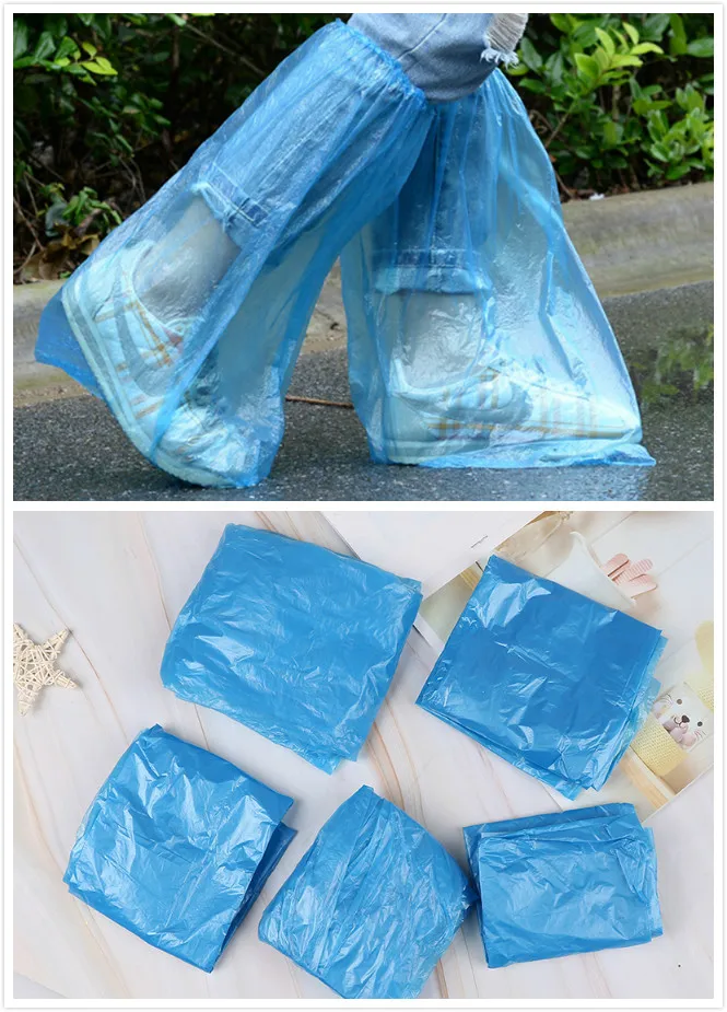 5 пар прочные водонепроницаемые толстые пластиковые одноразовые дождевые Чехлы