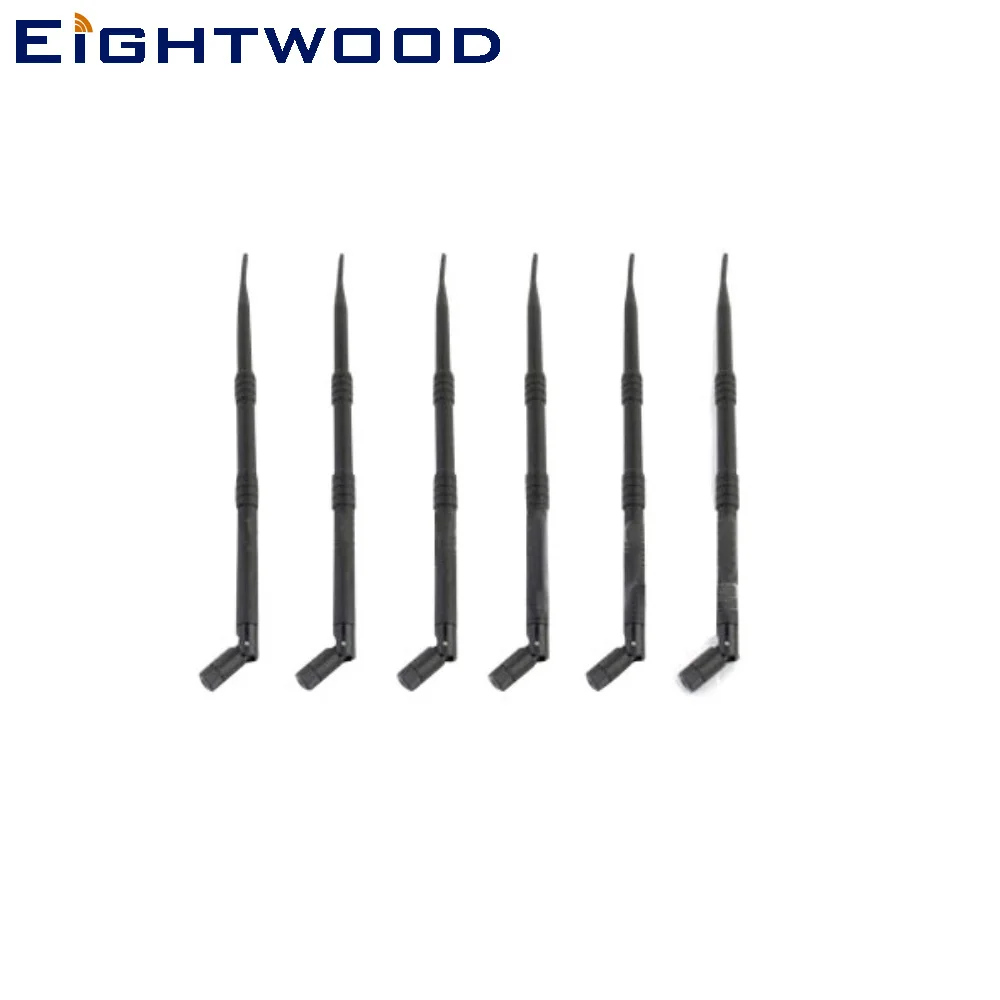 

Eightwood 6 PCS 2.4GHz 9dBi Omni WiFi Antenna Aerial RP-SMA Plug Compatible with F5D8235 Rincuv4 N300 N450 N600 Wireless Router