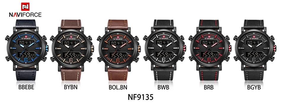 NAVIFORCE новые мужские модные спортивные часы мужские кожаные водонепроницаемые мужские кварцевые часы Дата светодиодный аналоговые часы Relogio Masculino