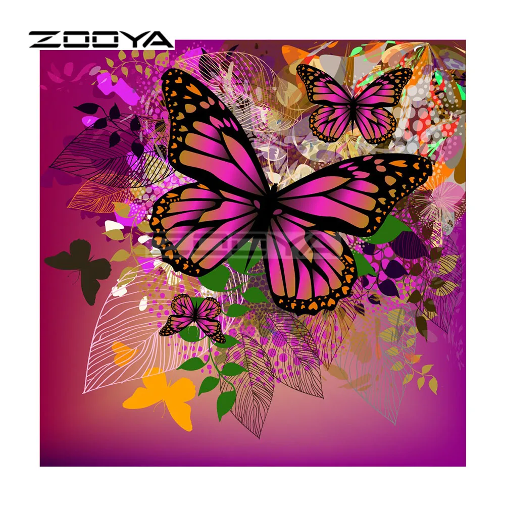 ZOOYA 5D алмазная живопись своими руками вышивка крестиком красивая фиолетовая