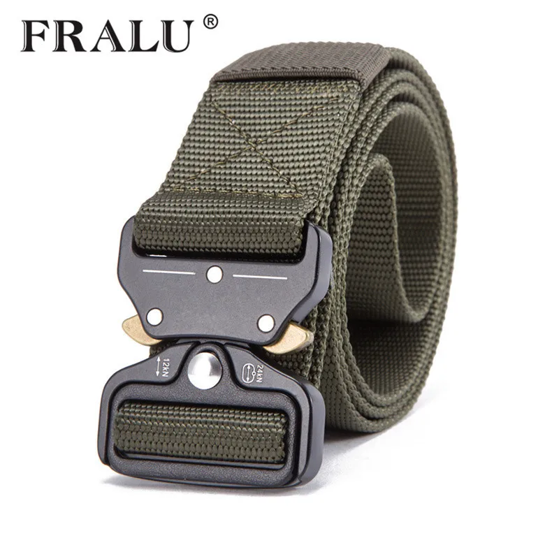 green FRALU хит, мужской тактический ремень, нейлоновый ремень в стиле милитари, Открытый Многофункциональный тренировочный ремень, высокое качество, ремень, ширина 3,8 - Цвет: green